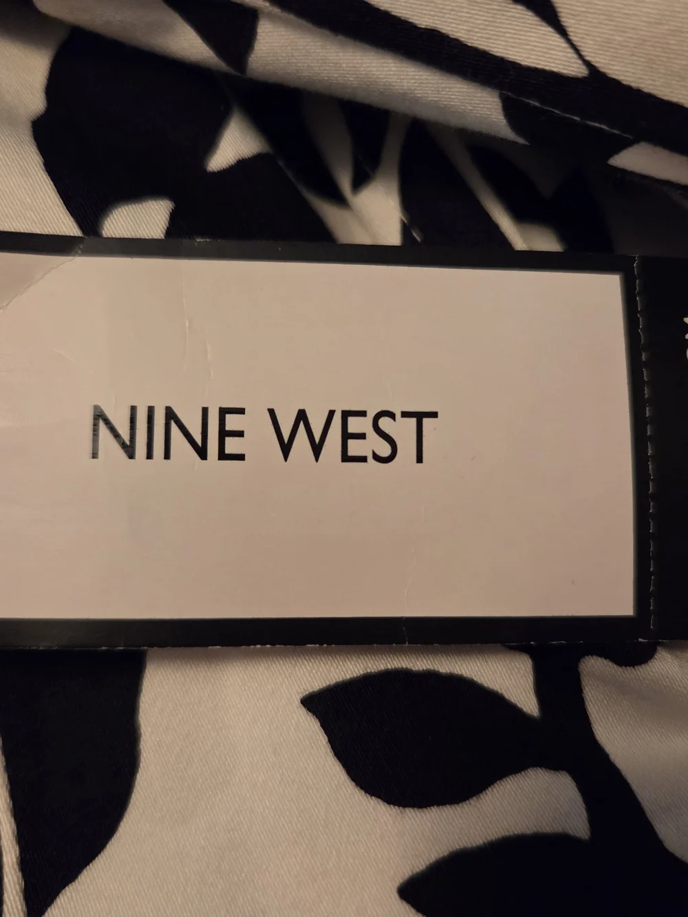 Nine West Black & White Floral Midi Dress with Red Floral Border NWT - Picture 10 of 14